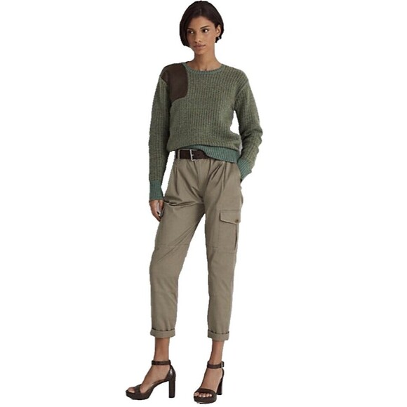 Lauren Ralph Lauren Women's Size 16 Pleated Cargo Pant NWT Micro Sanded Twill - Picture 1 of 11